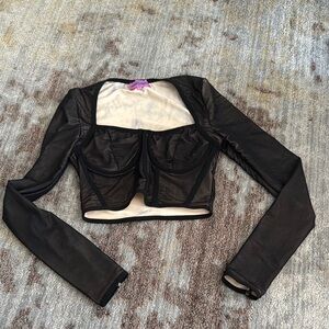 Edikted Black Cropped Corset Jacket